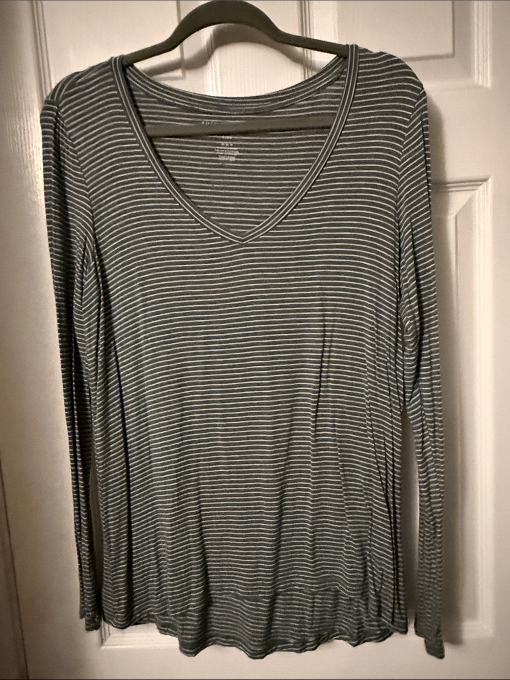 American Eagle Soft & Sexy Green Gray Striped Top